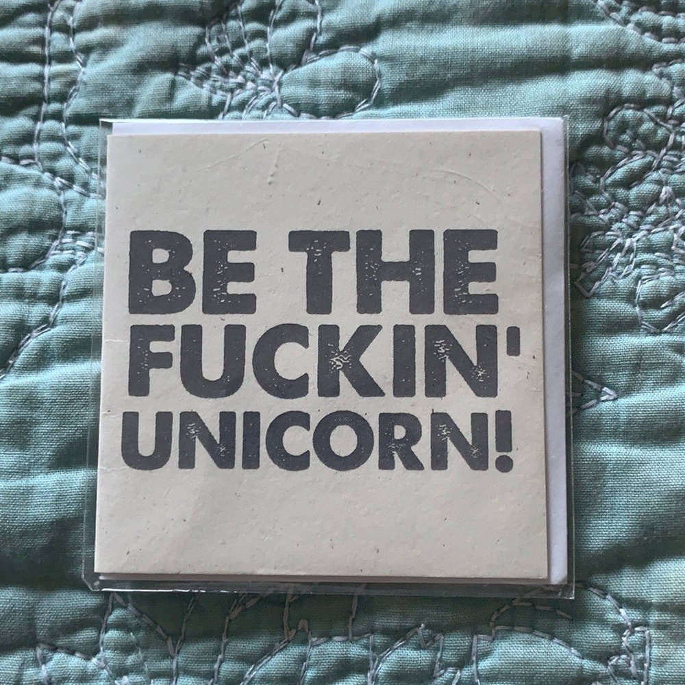 Cheeky unused blank “Unicorn” card
